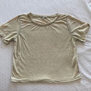 Grey Charlotte Russe Short Sleeve Cropped Shirt